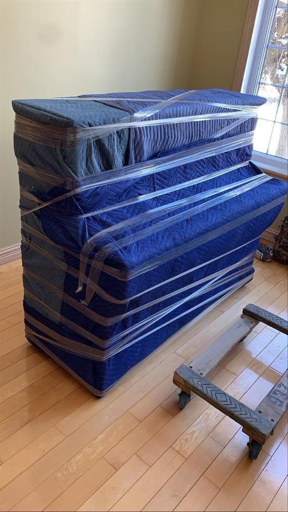 Mattresses bagged and wrapped, protected for transport